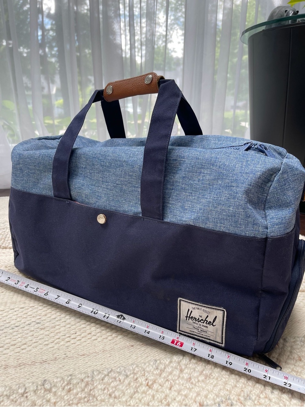 Herschel Supply Company Two-Tone Navy and Light Blue Duffel